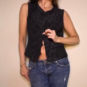 Vintage black satin vest